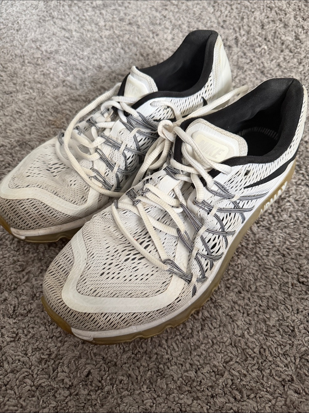 Nike Women’s White and Black Athletic Sneakers with Gum Outsole